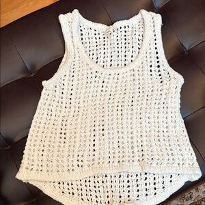 Aeropostale Cream Crochet Tank Top
